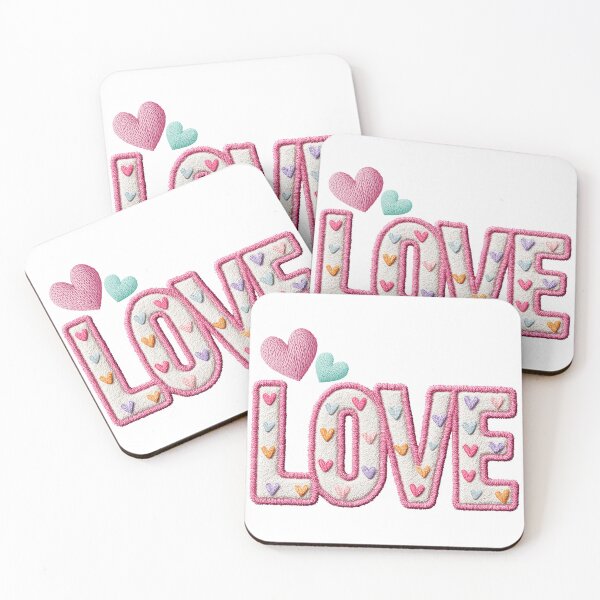Item preview, Chenille LOVE Hearts Patch designed and sold by M&A Design House.