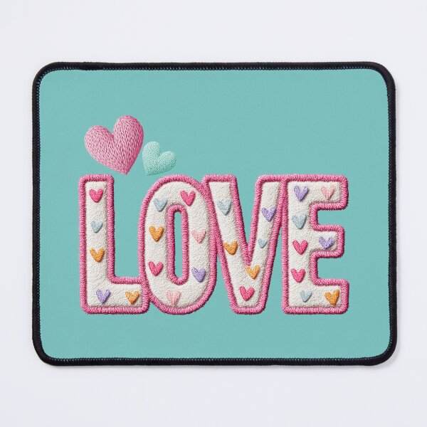Item preview, Chenille LOVE Hearts Patch designed and sold by M&A Design House.
