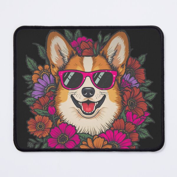 Item preview, Sun-Kissed Corgi Lady – Retro Floral Pembroke Art designed and sold by RareEchoMood.