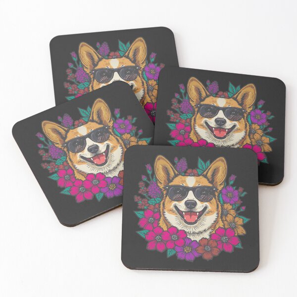 Item preview, Dapper Corgi Gentleman – Retro Floral Pembroke Art designed and sold by RareEchoMood.