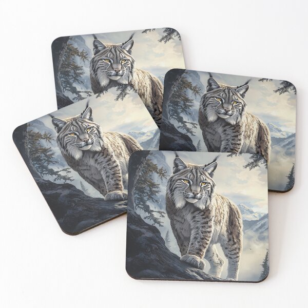 Item preview, Lynx in a Snowy Mountain Landscape designed and sold by PetsArt.