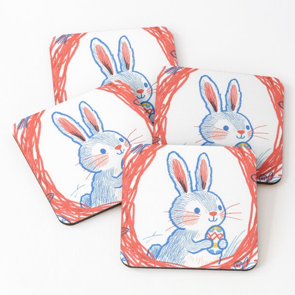 Item preview, Joyful Easter Bunny in Crimson Wreath designed and sold by zzz888.