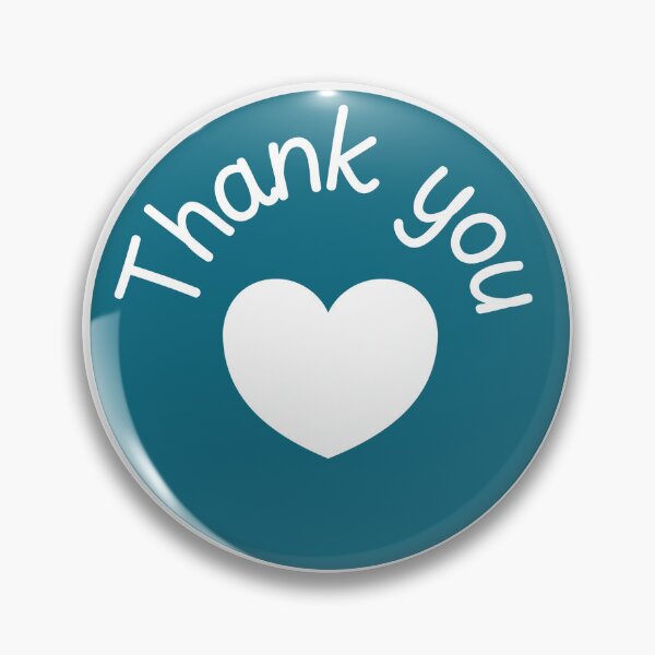 Item preview, Thank you heart sticker dark azure and white designed and sold by jennadev.