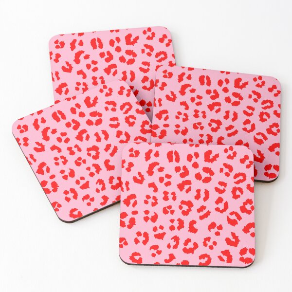 Item preview, Red on Pink Leopard Cheetah Spots Print Pattern  designed and sold by OneThreeSix.