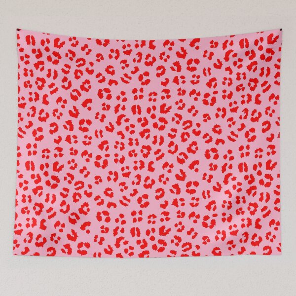 Item preview, Red on Pink Leopard Cheetah Spots Print Pattern  designed and sold by OneThreeSix.