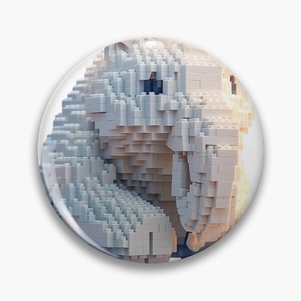 Item preview, White Cute Blocky Elephant  designed and sold by Flex Brix.