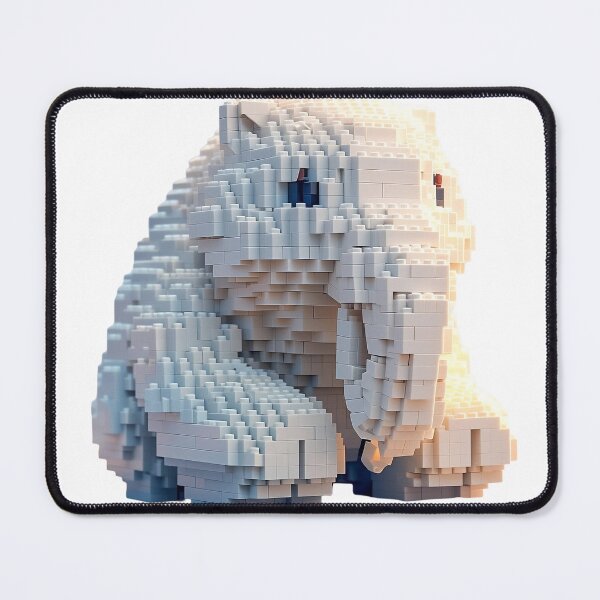 Item preview, White Cute Blocky Elephant designed and sold by Flex Brix.