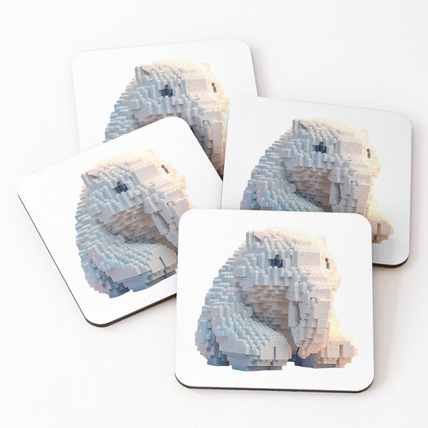Item preview, White Cute Blocky Elephant  designed and sold by Flex Brix.