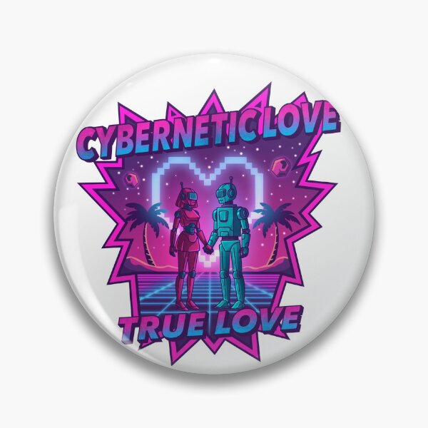 Item preview, Cybernetic Love – Retro Synthwave Sticker designed and sold by tviyluv.