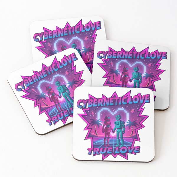 Item preview, Cybernetic Love – Retro Synthwave Sticker designed and sold by tviyluv.