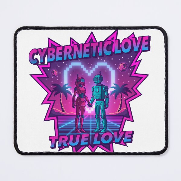 Item preview, Cybernetic Love – Retro Synthwave Sticker designed and sold by tviyluv.