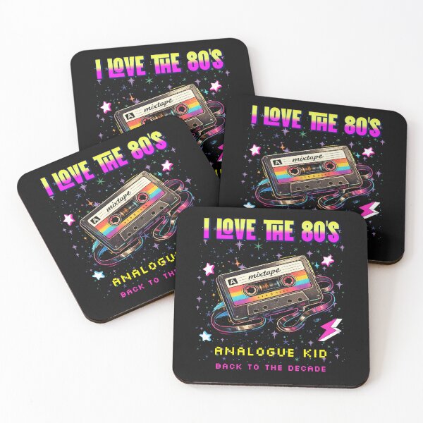 Item preview, I Love the 80s Cassette Tape  – Analogue Kid Retro Music Art designed and sold by RomeoSketches.