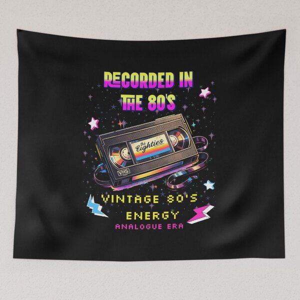 Item preview, Recorded in the 80s VHS Tape  – Vintage Video Cassette Retro Art designed and sold by RomeoSketches.