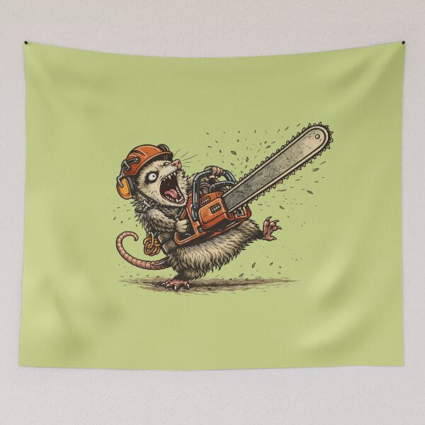 Item preview, Opossum Arborist With Chainsaw designed and sold by Meandmyshop.