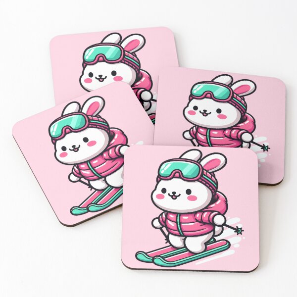 Item preview, Cute Rabbit Skier - Funny Winter Animal Cartoon designed and sold by GREENZ0NE.