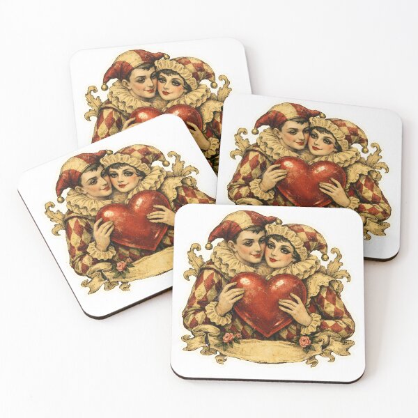Item preview, Vintage Harlequin Couple - Antique Victorian Valentine Ephemera designed and sold by Supergrafix07.