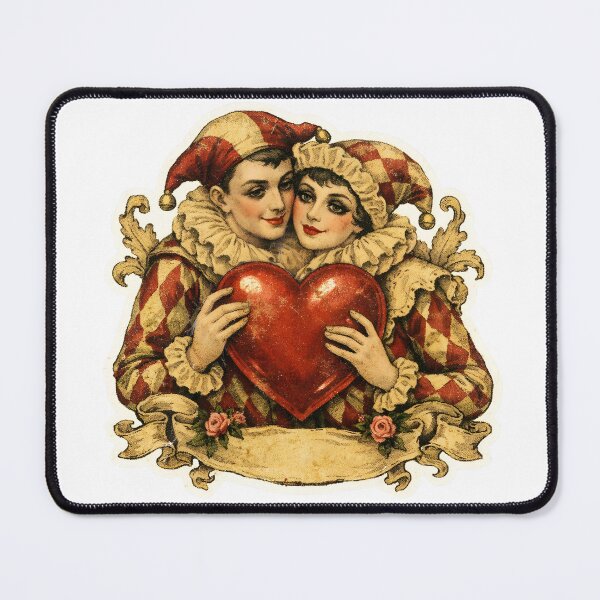 Item preview, Vintage Harlequin Couple - Antique Victorian Valentine Ephemera designed and sold by Supergrafix07.