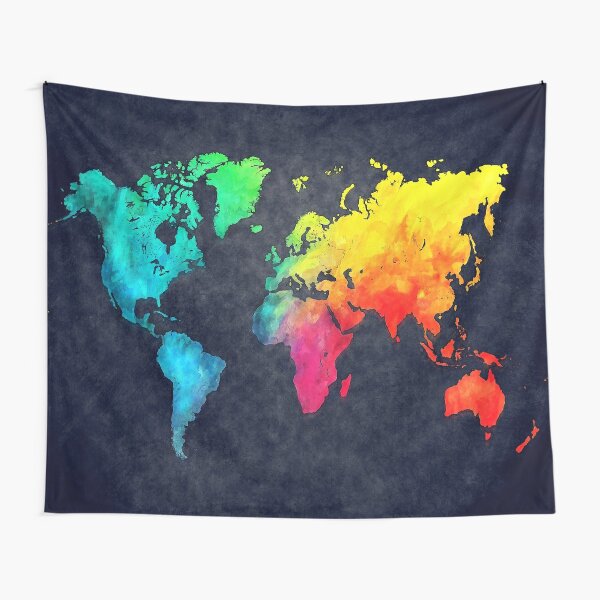 Disover world map watercolor 6 #map #worldmap Tapestry