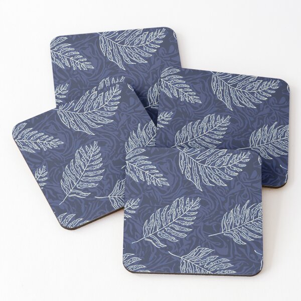Item preview, Fern Botanical Repeat Pattern – Urban Botanica No.04 (Midnight Blue) designed and sold by GreennieArt.