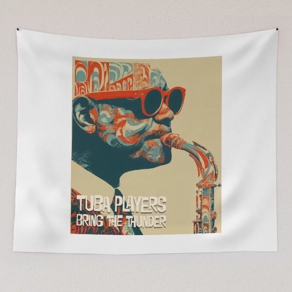 Item preview, Tuba Players Bring the Thunder Psychedelic Jazz Art designed and sold by ForeverPrintsOK.