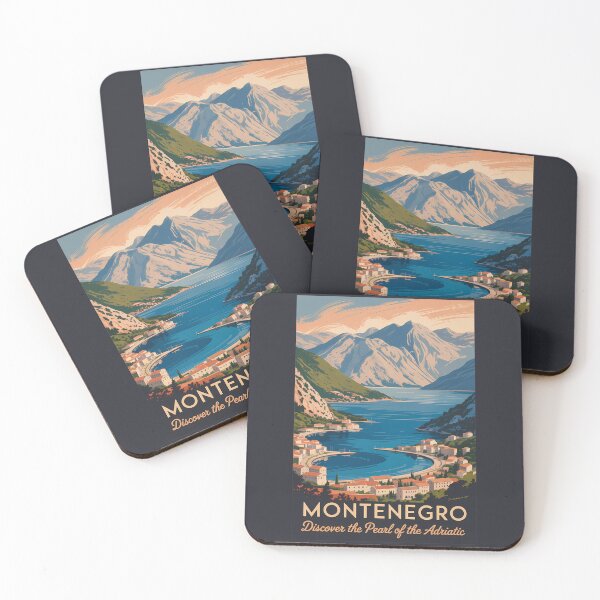 Item preview, Montenegro Adriatic Sea Illustration Travel Art Vintage designed and sold by KrisSidDesigns.