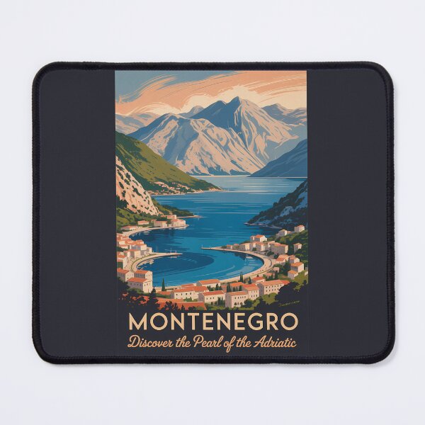 Item preview, Montenegro Adriatic Sea Illustration Travel Art Vintage designed and sold by KrisSidDesigns.