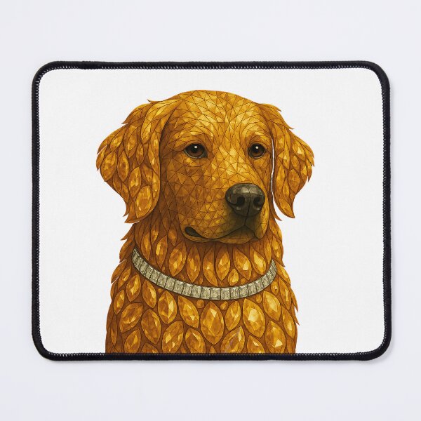 Item preview, Gemstone Golden Retriever Portrait with Diamond Collar designed and sold by DigitalGemArt.