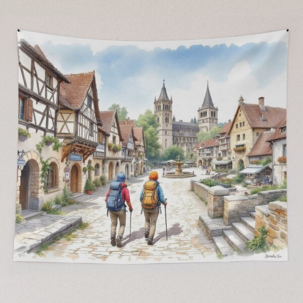 Item preview, Way of St. James, passing through a village (Périgord) designed and sold by jefboutique6150.