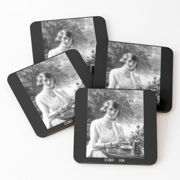 Item preview, Leave him (woman with a cup of tea - black and white) designed and sold by Lisandre.illu.