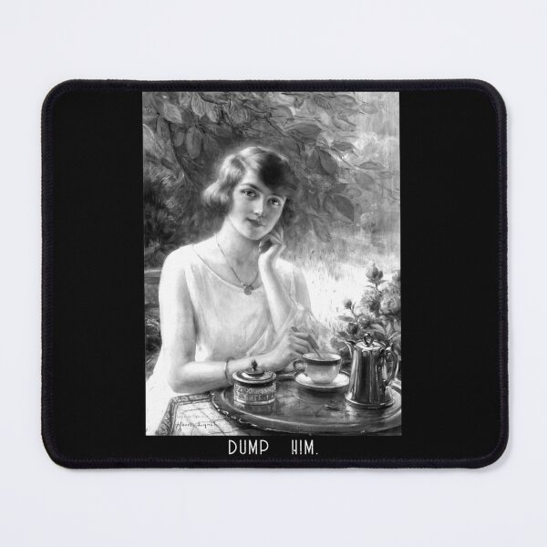 Item preview, Leave him (woman with a cup of tea - black and white) designed and sold by Lisandre.illu.