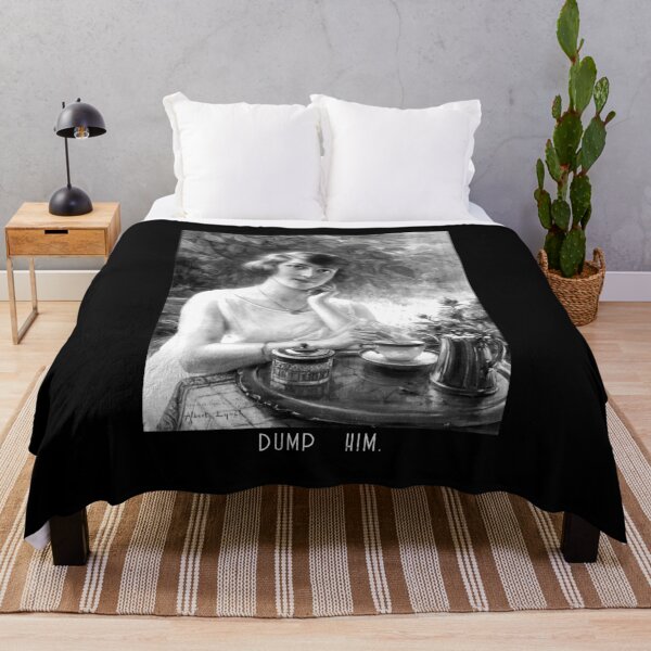 Item preview, Leave him (woman with a cup of tea - black and white) designed and sold by Lisandre.illu.