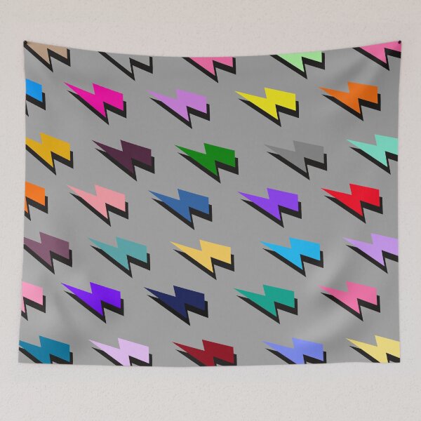 Item preview, Lightning Pattern in Mutli-Colour on Grey designed and sold by OneThreeSix.