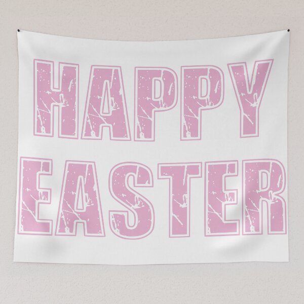 Item preview, Vintage Distressed Pink Happy Easter Typography Design designed and sold by Vision Crafted.