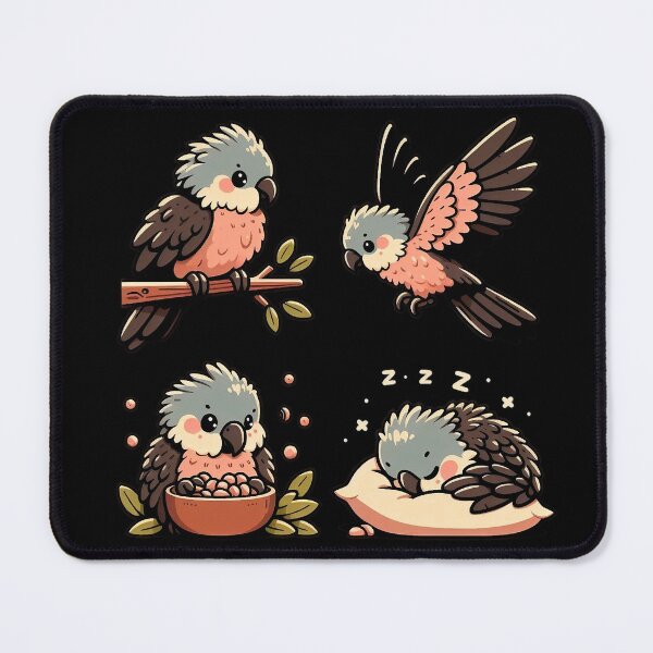 Item preview, Cute Galah Cockatoo – Pink and Grey Parrot Set designed and sold by GREENZ0NE.