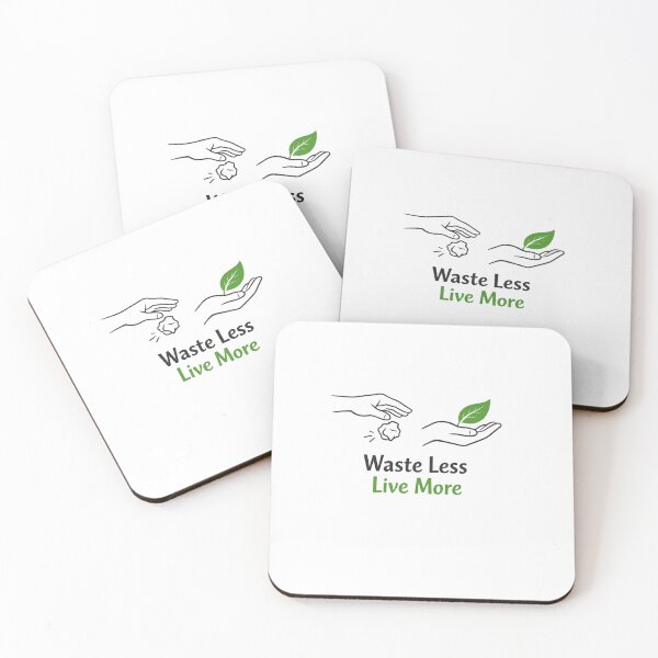 Aperçu de l'œuvre Waste Less Live More | Eco Minimal T-Shirt créée et vendue par RALYSHOP.