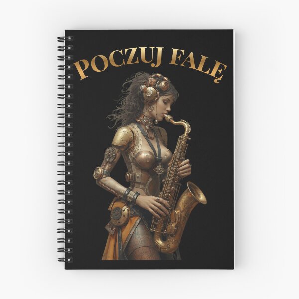 Item preview, Feel the Wave – Steampunk Saxophone Lady T-Shirt, Version in Polish Language (Poczuj falę) designed and sold by VerneCollection.