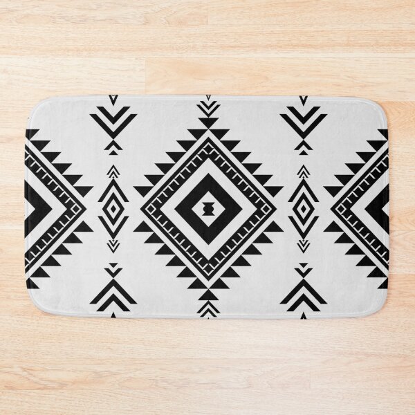 Aperçu de l'œuvre Motif vertical de style ethnique indien autochtone en noir et blanc. créée et vendue par Nengsang.