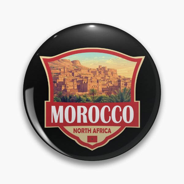 Item preview, Morocco Illustration Retro Badge designed and sold by KrisSidDesigns.