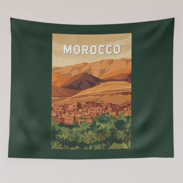 Item preview, Morocco Illustration Travel Art Vintage designed and sold by KrisSidDesigns.