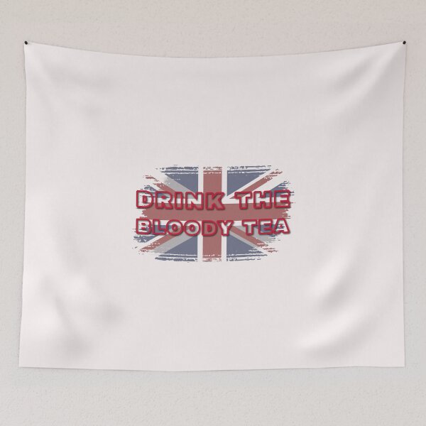 Item preview, Drink The Bloody Tea - Flag designed and sold by ClanRaeDesign.