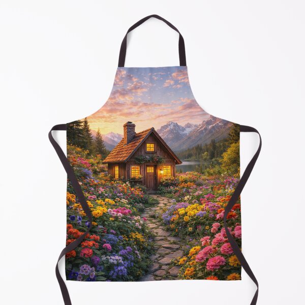 Item preview, Flowered Cabin Among Mountains at Sunrise designed and sold by JuViRo.
