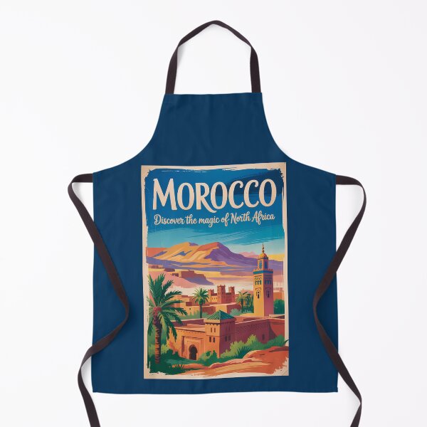 Item preview, Morocco Skyline Illustration Travel Art Vintage designed and sold by KrisSidDesigns.