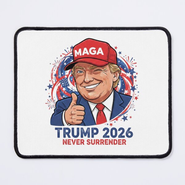 Item preview, MAGA 2026 - Never Surrender Red Hat Icon - Trump Campaign Art designed and sold by Sabia Creative Lab.