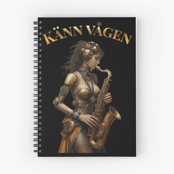 Item preview, Feel the Wave – Steampunk Saxophone Lady T-Shirt, Version in Swedish Language (Känn vågen) designed and sold by VerneCollection.