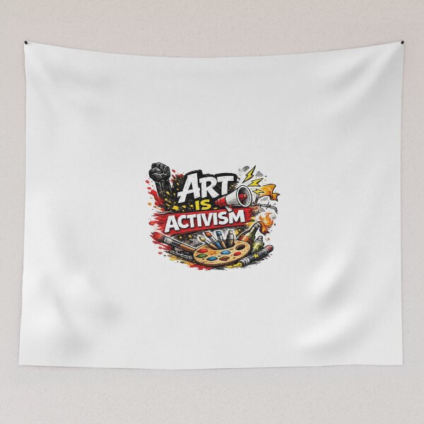 Item preview, Art Is Activism – Protest Art Illustration with Megaphone and Paint Palette designed and sold by RetroPop23.