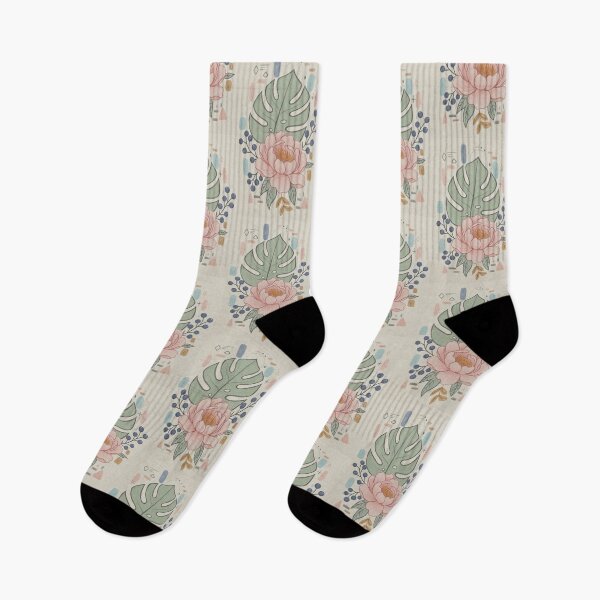 Item preview, Pastel Flower and Tropical Leaf Pattern designed and sold by snoWorkshop.