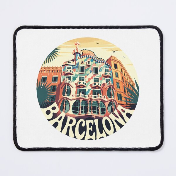 Item preview, Casa Batlló Barcelona Retro Art – Psychedelic 70s Architecture Illustration designed and sold by CircinusStore.