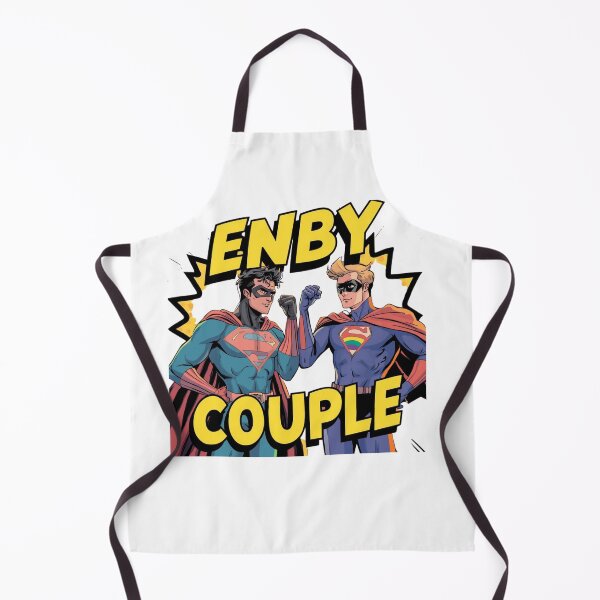 Item preview, Retro Comic Style Enby Couple Superhero Art designed and sold by rainbowgremlin.