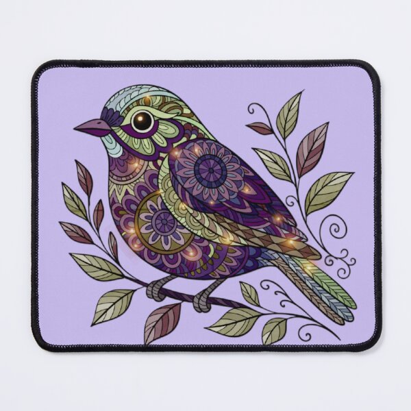 Item preview, Mystical Mandala Bird with Glowing Details – Colorful Folk Art Illustration designed and sold by Finally Awake.