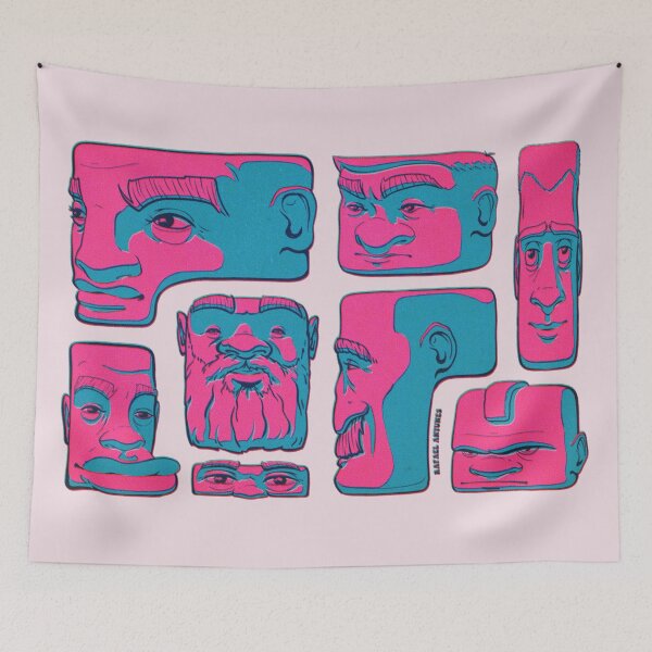 Item preview, Fragmented Faces – Bold Graphic Surreal Illustration designed and sold by RafarteAntunes.